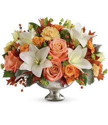 Harvest Shimmer Centerpiece	 from Mona's Floral Creations, local florist in Tampa, FL
